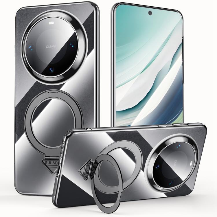 SULADA Electroplated Transparent MagSafe Holder Phone Case, For Huawei Pura 90 Pro Max 5G, For Huawei Pura 90 Pro 5G, For Huawei Mate 70 Pro, For Huawei Mate 70, For Huawei Mate 60, For Huawei Mate 60 Pro