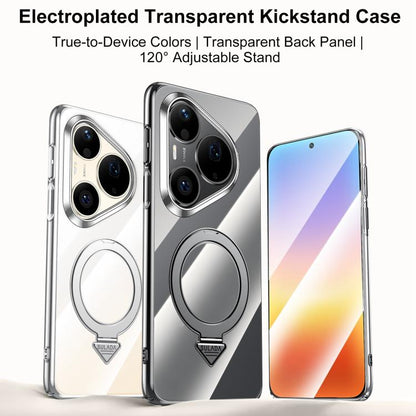 SULADA Electroplated Transparent MagSafe Holder Phone Case, For Huawei Pura 90 Pro Max 5G, For Huawei Pura 90 Pro 5G, For Huawei Mate 70 Pro, For Huawei Mate 70, For Huawei Mate 60, For Huawei Mate 60 Pro