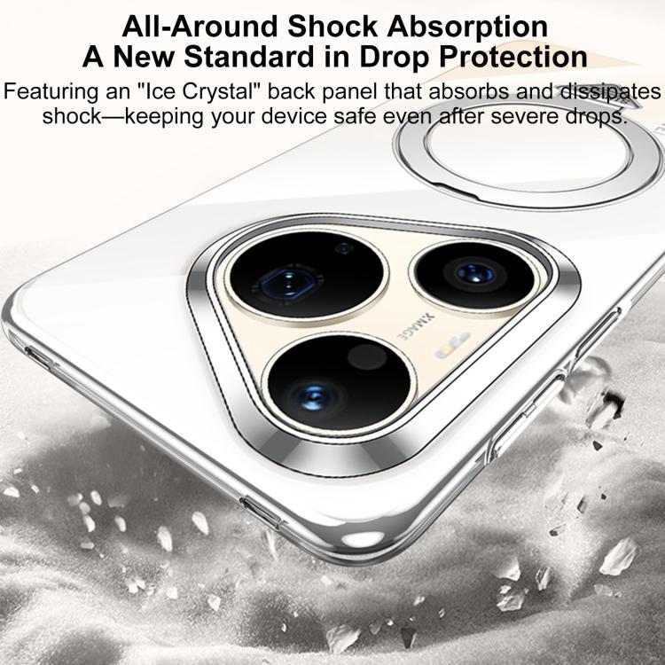 SULADA Electroplated Transparent MagSafe Holder Phone Case, For Huawei Pura 90 Pro Max 5G, For Huawei Pura 90 Pro 5G, For Huawei Mate 70 Pro, For Huawei Mate 70, For Huawei Mate 60, For Huawei Mate 60 Pro