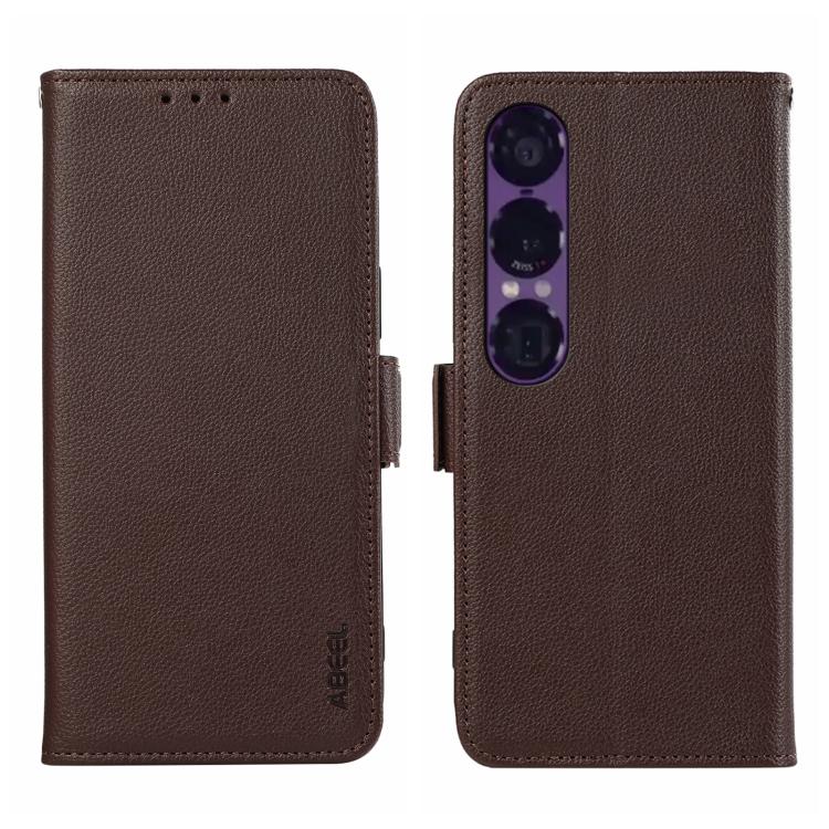 ABEEL Side-Magnetic Litchi Pattern Leather RFID Phone Case, For Sony Xperia 1 VIII, For Sony Xperia 1 VII