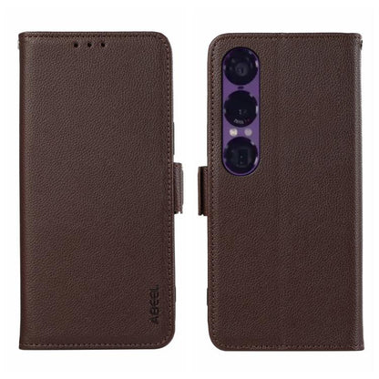 ABEEL Side-Magnetic Litchi Pattern Leather RFID Phone Case, For Sony Xperia 1 VIII, For Sony Xperia 1 VII