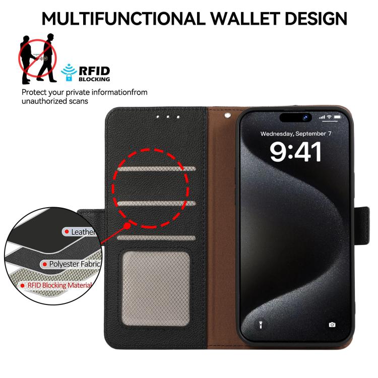 ABEEL Side-Magnetic Litchi Pattern Leather RFID Phone Case, For Sony Xperia 1 VIII, For Sony Xperia 1 VII