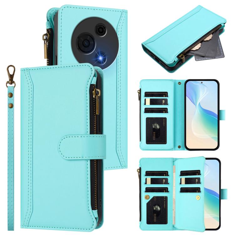 Magnetic Closure 9 Card Slots Zipper Leather Case with Hand Strap, For TCL K70 Power 4G / K70 4G, For TCL Nxtpaper 70 Pro 5G, For TCL K32 5G / K33 5G, For TCL 30Z / 30 LE, For TCL 40 XL / 40 T, For TCL 50 LE 5G / K23 / K24, For TCL 50 Pro NxtPaper / P1...