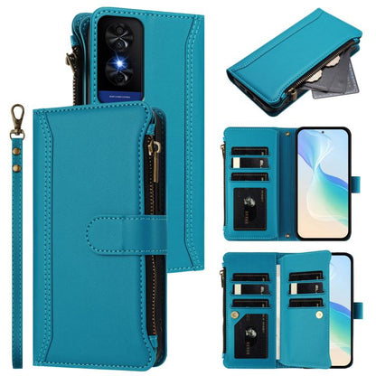 Magnetic Closure 9 Card Slots Zipper Leather Case with Hand Strap, For TCL K70 Power 4G / K70 4G, For TCL Nxtpaper 70 Pro 5G, For TCL K32 5G / K33 5G, For TCL 30Z / 30 LE, For TCL 40 XL / 40 T, For TCL 50 LE 5G / K23 / K24, For TCL 50 Pro NxtPaper / P1...