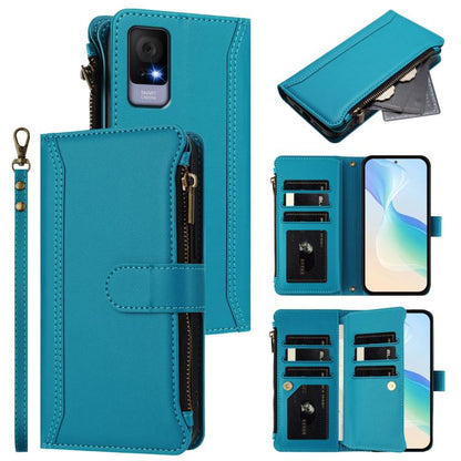 Magnetic Closure 9 Card Slots Zipper Leather Case with Hand Strap, For TCL K70 Power 4G / K70 4G, For TCL Nxtpaper 70 Pro 5G, For TCL K32 5G / K33 5G, For TCL 30Z / 30 LE, For TCL 40 XL / 40 T, For TCL 50 LE 5G / K23 / K24, For TCL 50 Pro NxtPaper / P1...