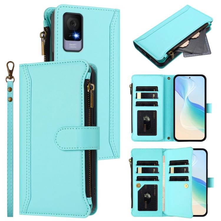 Magnetic Closure 9 Card Slots Zipper Leather Case with Hand Strap, For TCL K70 Power 4G / K70 4G, For TCL Nxtpaper 70 Pro 5G, For TCL K32 5G / K33 5G, For TCL 30Z / 30 LE, For TCL 40 XL / 40 T, For TCL 50 LE 5G / K23 / K24, For TCL 50 Pro NxtPaper / P1...