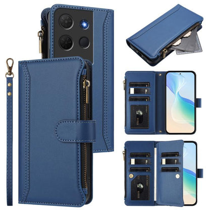 Magnetic Closure 9 Card Slots Zipper Leather Case with Hand Strap, For TCL K70 Power 4G / K70 4G, For TCL Nxtpaper 70 Pro 5G, For TCL K32 5G / K33 5G, For TCL 30Z / 30 LE, For TCL 40 XL / 40 T, For TCL 50 LE 5G / K23 / K24, For TCL 50 Pro NxtPaper / P1...