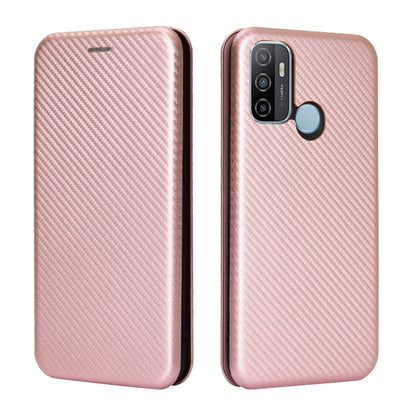 Pink carbon fiber phone case, front and back views with camera and fingerprint cutouts