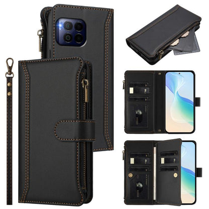 Magnetic Closure 9 Card Slots Zipper Leather Case with Hand Strap, For T-Mobile REVVL 8 5G, For T-Mobile REVVL 7 Pro 5G, For T-Mobile REVVL 7 5G, For T-Mobile REVVL 6 Pro 5G, For T-Mobile REVVL 6 / 6x