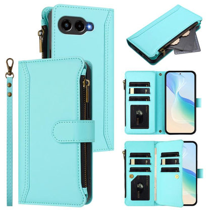 Magnetic Closure 9 Card Slots Zipper Leather Case with Hand Strap, For T-Mobile REVVL 8 5G, For T-Mobile REVVL 7 Pro 5G, For T-Mobile REVVL 7 5G, For T-Mobile REVVL 6 Pro 5G, For T-Mobile REVVL 6 / 6x