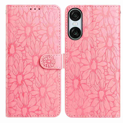 Daisy Embossed Leather Phone Case, For Sony Xperia 10 VII, For Sony Xperia 10 VI