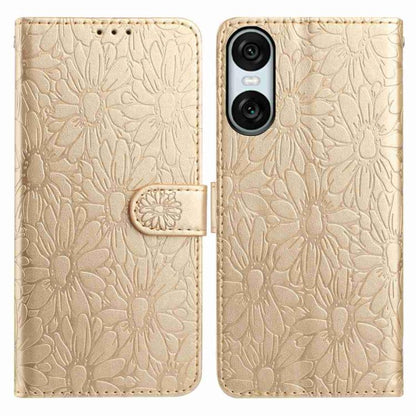 Daisy Embossed Leather Phone Case, For Sony Xperia 10 VII, For Sony Xperia 10 VI