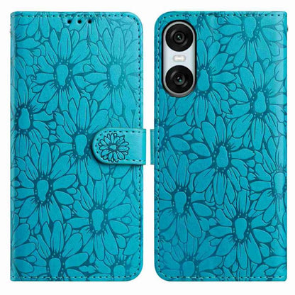 Daisy Embossed Leather Phone Case, For Sony Xperia 10 VII, For Sony Xperia 10 VI