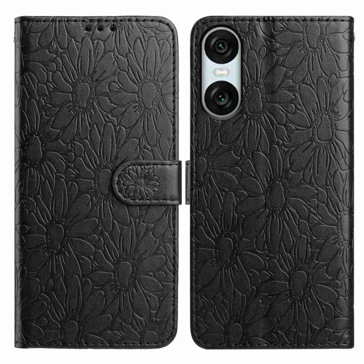 Daisy Embossed Leather Phone Case, For Sony Xperia 10 VII, For Sony Xperia 10 VI