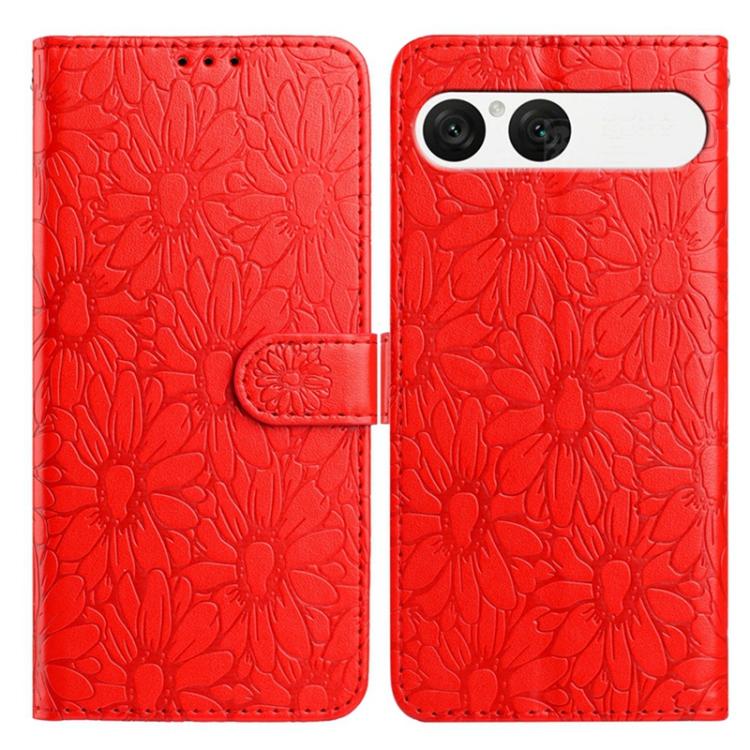 Daisy Embossed Leather Phone Case, For Sony Xperia 10 VII, For Sony Xperia 10 VI