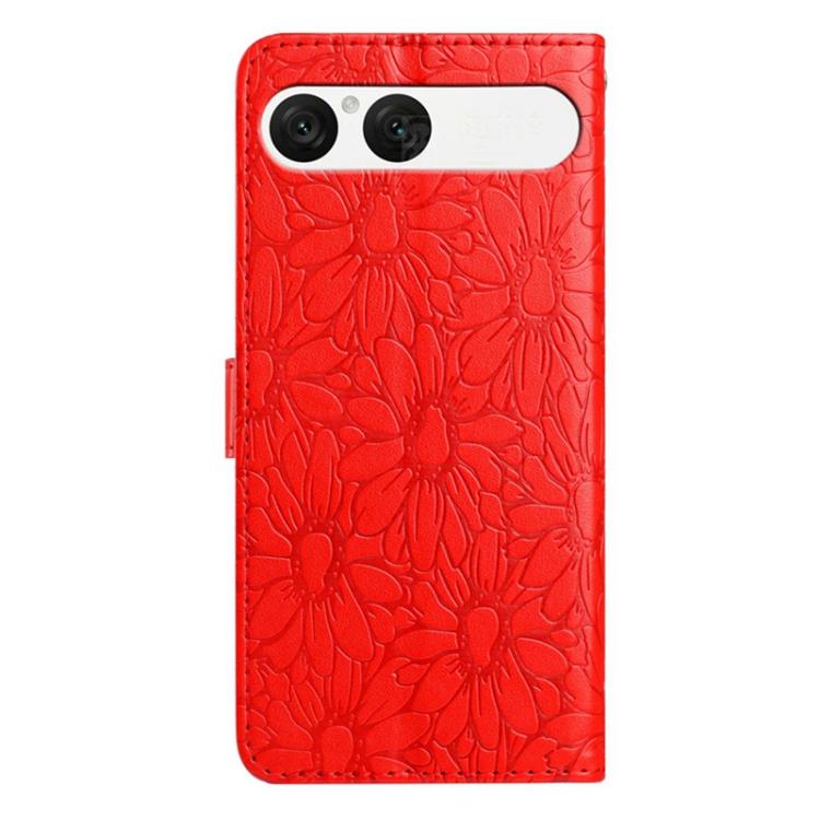 Daisy Embossed Leather Phone Case, For Sony Xperia 10 VII, For Sony Xperia 10 VI