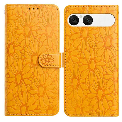 Daisy Embossed Leather Phone Case, For Sony Xperia 10 VII, For Sony Xperia 10 VI