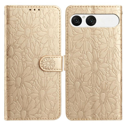 Daisy Embossed Leather Phone Case, For Sony Xperia 10 VII, For Sony Xperia 10 VI