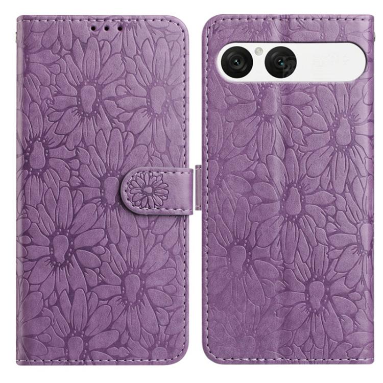 Daisy Embossed Leather Phone Case, For Sony Xperia 10 VII, For Sony Xperia 10 VI