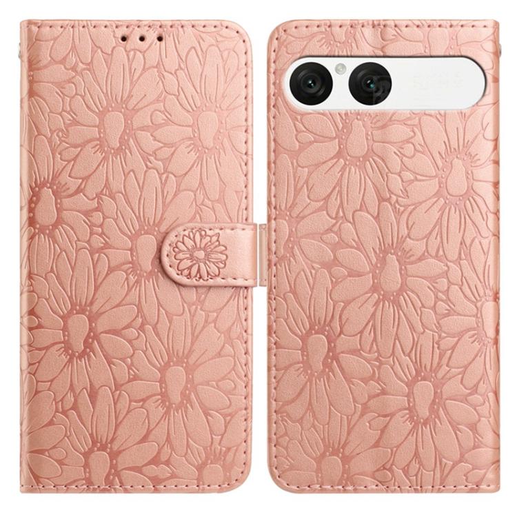 Daisy Embossed Leather Phone Case, For Sony Xperia 10 VII, For Sony Xperia 10 VI