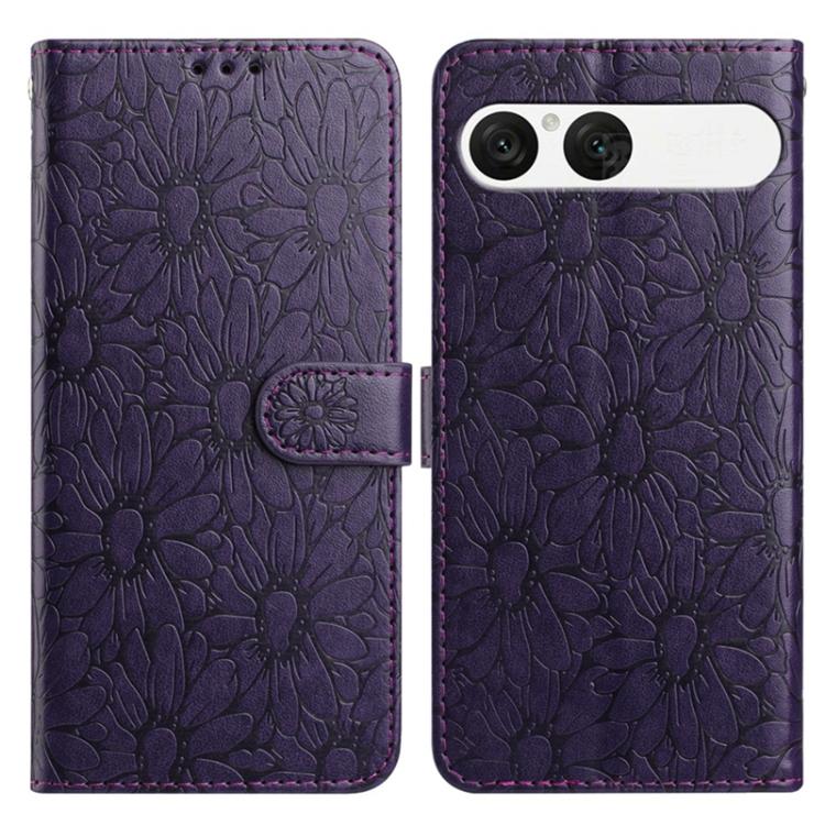 Daisy Embossed Leather Phone Case, For Sony Xperia 10 VII, For Sony Xperia 10 VI