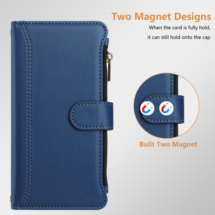 Magnetic Closure 9 Card Slots Zipper Leather Case with Hand Strap, For Google Pixel 11 Pro XL, For Google Pixel 11 Pro / 11, For Google Pixel 10 Pro XL 5G, For Google Pixel 10 5G Global, For Google Pixel 9a, For Google Pixel 8a, For Google Pixel 8 Pro ...