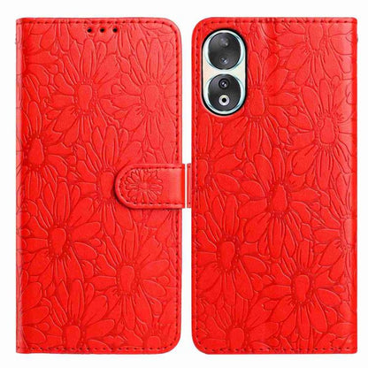 Daisy Embossed Leather Phone Case, For Honor 90