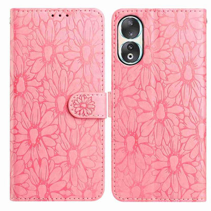 Daisy Embossed Leather Phone Case, For Honor 90