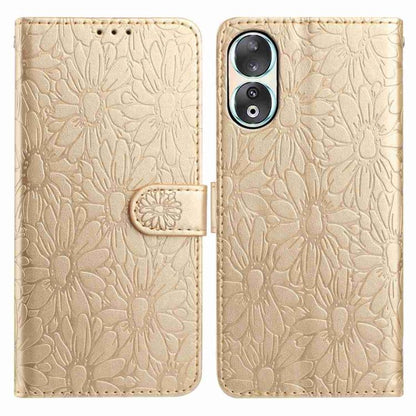 Daisy Embossed Leather Phone Case, For Honor 90