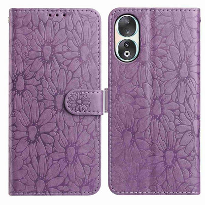 Daisy Embossed Leather Phone Case, For Honor 90