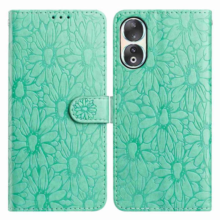 Daisy Embossed Leather Phone Case, For Honor 90