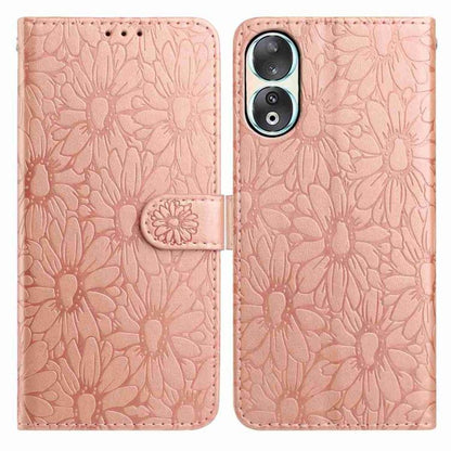 Daisy Embossed Leather Phone Case, For Honor 90