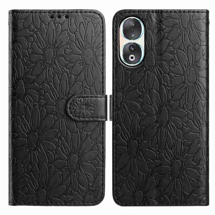 Daisy Embossed Leather Phone Case, For Honor 90