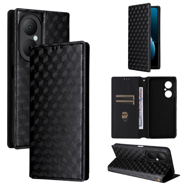 Cubic Grid Texture Flip Leather Phone Case, For Huawei nova 16 SE 4G, For Huawei nova Y74 4G / Enjoy 90 Plus 5G, For Huawei nova 15 Max / Enjoy 90 Pro Max, For Huawei Pura 90 Pro Max 5G, For Huawei Pura 90 Pro 5G, For Huawei Pura 90 5G                 ...