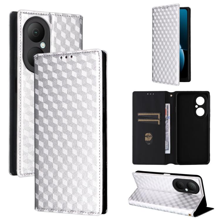 Cubic Grid Texture Flip Leather Phone Case, For Huawei nova 16 SE 4G, For Huawei nova Y74 4G / Enjoy 90 Plus 5G, For Huawei nova 15 Max / Enjoy 90 Pro Max, For Huawei Pura 90 Pro Max 5G, For Huawei Pura 90 Pro 5G, For Huawei Pura 90 5G                 ...