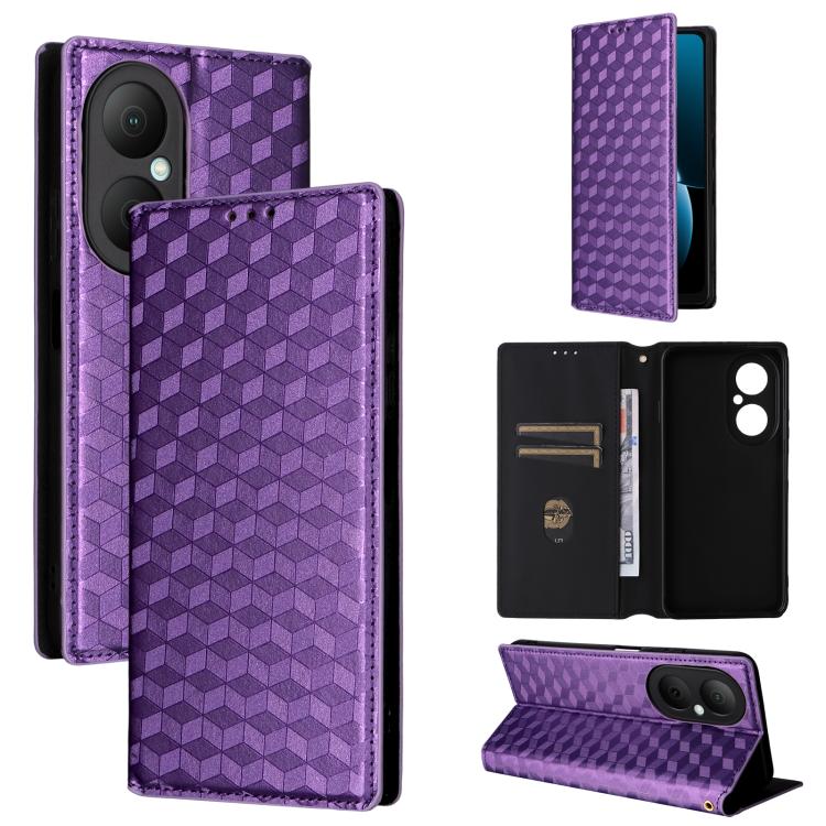 Cubic Grid Texture Flip Leather Phone Case, For Huawei nova 16 SE 4G, For Huawei nova Y74 4G / Enjoy 90 Plus 5G, For Huawei nova 15 Max / Enjoy 90 Pro Max, For Huawei Pura 90 Pro Max 5G, For Huawei Pura 90 Pro 5G, For Huawei Pura 90 5G                 ...