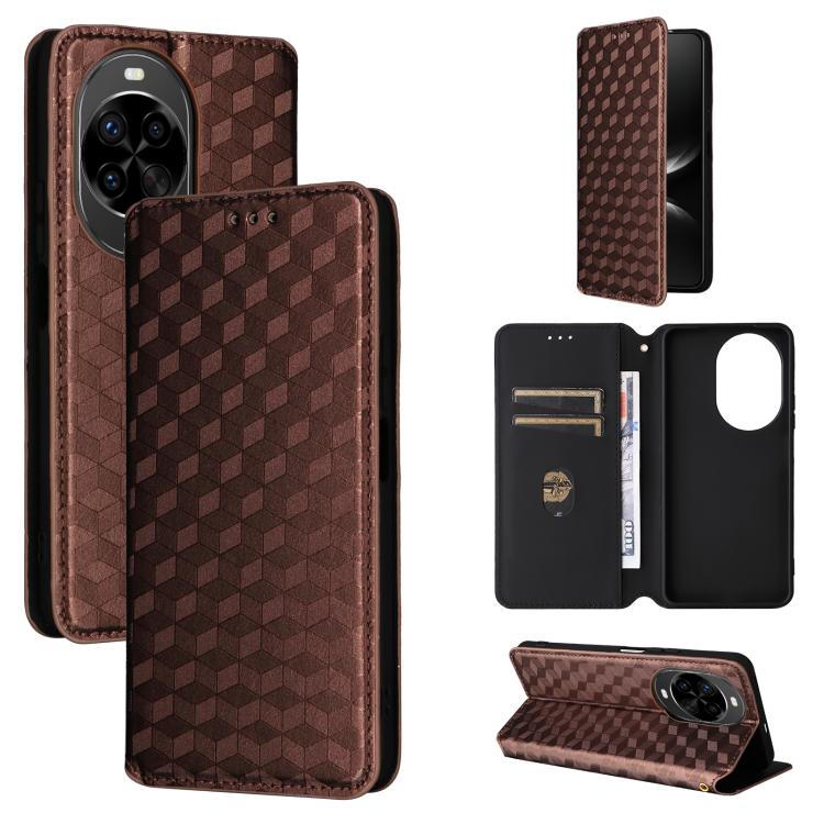 Cubic Grid Texture Flip Leather Phone Case, For Huawei nova 16 SE 4G, For Huawei nova Y74 4G / Enjoy 90 Plus 5G, For Huawei nova 15 Max / Enjoy 90 Pro Max, For Huawei Pura 90 Pro Max 5G, For Huawei Pura 90 Pro 5G, For Huawei Pura 90 5G                 ...