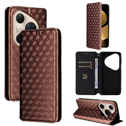 Cubic Grid Texture Flip Leather Phone Case, For Huawei nova 16 SE 4G, For Huawei nova Y74 4G / Enjoy 90 Plus 5G, For Huawei nova 15 Max / Enjoy 90 Pro Max, For Huawei Pura 90 Pro Max 5G, For Huawei Pura 90 Pro 5G, For Huawei Pura 90 5G                 ...
