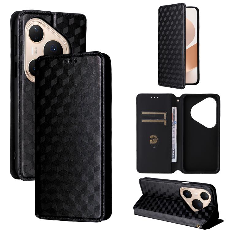 Cubic Grid Texture Flip Leather Phone Case, For Huawei nova 16 SE 4G, For Huawei nova Y74 4G / Enjoy 90 Plus 5G, For Huawei nova 15 Max / Enjoy 90 Pro Max, For Huawei Pura 90 Pro Max 5G, For Huawei Pura 90 Pro 5G, For Huawei Pura 90 5G                 ...