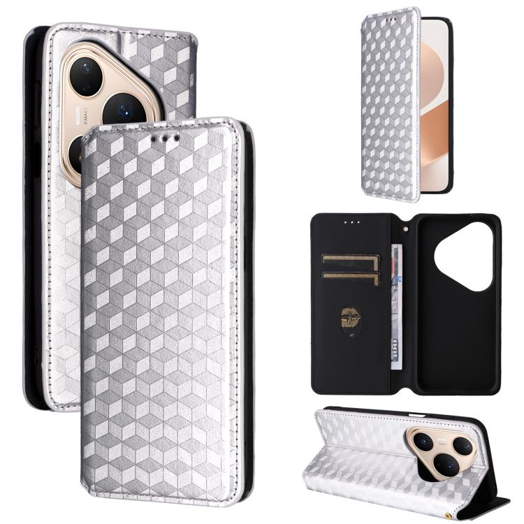 Cubic Grid Texture Flip Leather Phone Case, For Huawei nova 16 SE 4G, For Huawei nova Y74 4G / Enjoy 90 Plus 5G, For Huawei nova 15 Max / Enjoy 90 Pro Max, For Huawei Pura 90 Pro Max 5G, For Huawei Pura 90 Pro 5G, For Huawei Pura 90 5G                 ...