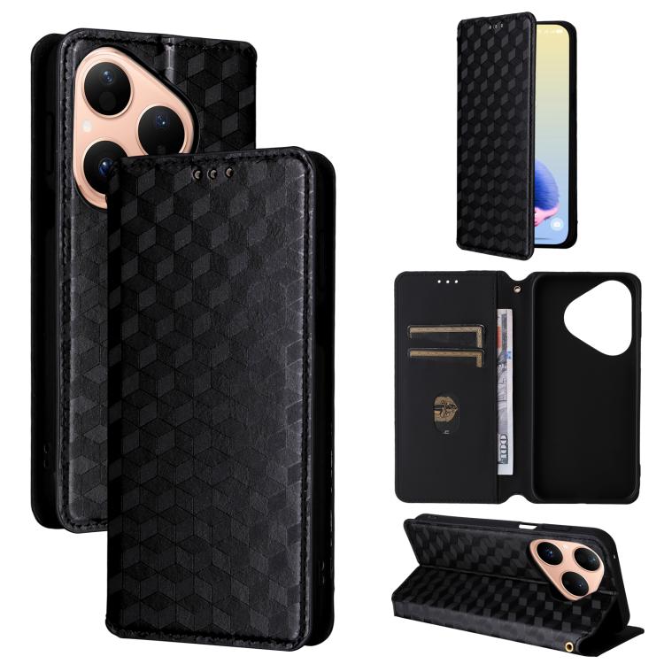Cubic Grid Texture Flip Leather Phone Case, For Huawei nova 16 SE 4G, For Huawei nova Y74 4G / Enjoy 90 Plus 5G, For Huawei nova 15 Max / Enjoy 90 Pro Max, For Huawei Pura 90 Pro Max 5G, For Huawei Pura 90 Pro 5G, For Huawei Pura 90 5G                 ...