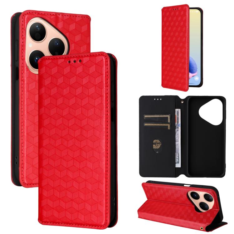 Cubic Grid Texture Flip Leather Phone Case, For Huawei nova 16 SE 4G, For Huawei nova Y74 4G / Enjoy 90 Plus 5G, For Huawei nova 15 Max / Enjoy 90 Pro Max, For Huawei Pura 90 Pro Max 5G, For Huawei Pura 90 Pro 5G, For Huawei Pura 90 5G                 ...