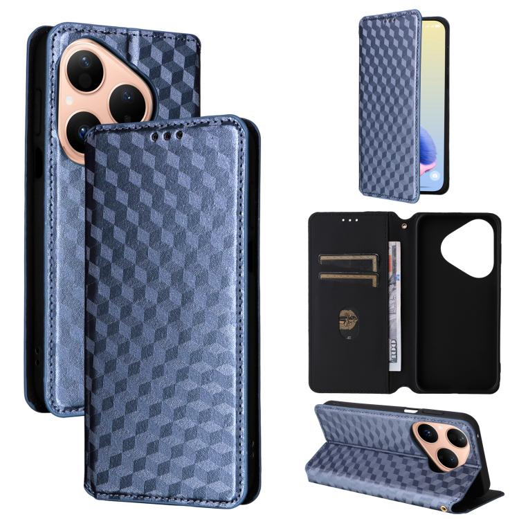 Cubic Grid Texture Flip Leather Phone Case, For Huawei nova 16 SE 4G, For Huawei nova Y74 4G / Enjoy 90 Plus 5G, For Huawei nova 15 Max / Enjoy 90 Pro Max, For Huawei Pura 90 Pro Max 5G, For Huawei Pura 90 Pro 5G, For Huawei Pura 90 5G                 ...