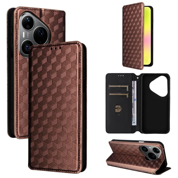 Cubic Grid Texture Flip Leather Phone Case, For Huawei nova 16 SE 4G, For Huawei nova Y74 4G / Enjoy 90 Plus 5G, For Huawei nova 15 Max / Enjoy 90 Pro Max, For Huawei Pura 90 Pro Max 5G, For Huawei Pura 90 Pro 5G, For Huawei Pura 90 5G                 ...