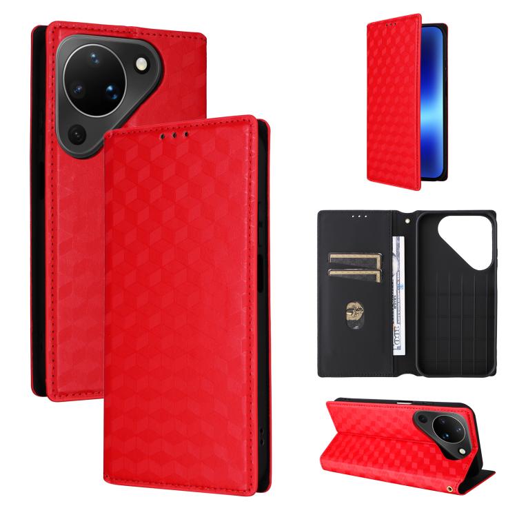 Cubic Grid Texture Flip Leather Phone Case, For Huawei nova 16 SE 4G, For Huawei nova Y74 4G / Enjoy 90 Plus 5G, For Huawei nova 15 Max / Enjoy 90 Pro Max, For Huawei Pura 90 Pro Max 5G, For Huawei Pura 90 Pro 5G, For Huawei Pura 90 5G                 ...