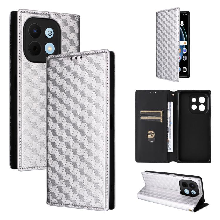 Cubic Grid Texture Flip Leather Phone Case, For Huawei nova 16 SE 4G, For Huawei nova Y74 4G / Enjoy 90 Plus 5G, For Huawei nova 15 Max / Enjoy 90 Pro Max, For Huawei Pura 90 Pro Max 5G, For Huawei Pura 90 Pro 5G, For Huawei Pura 90 5G                 ...