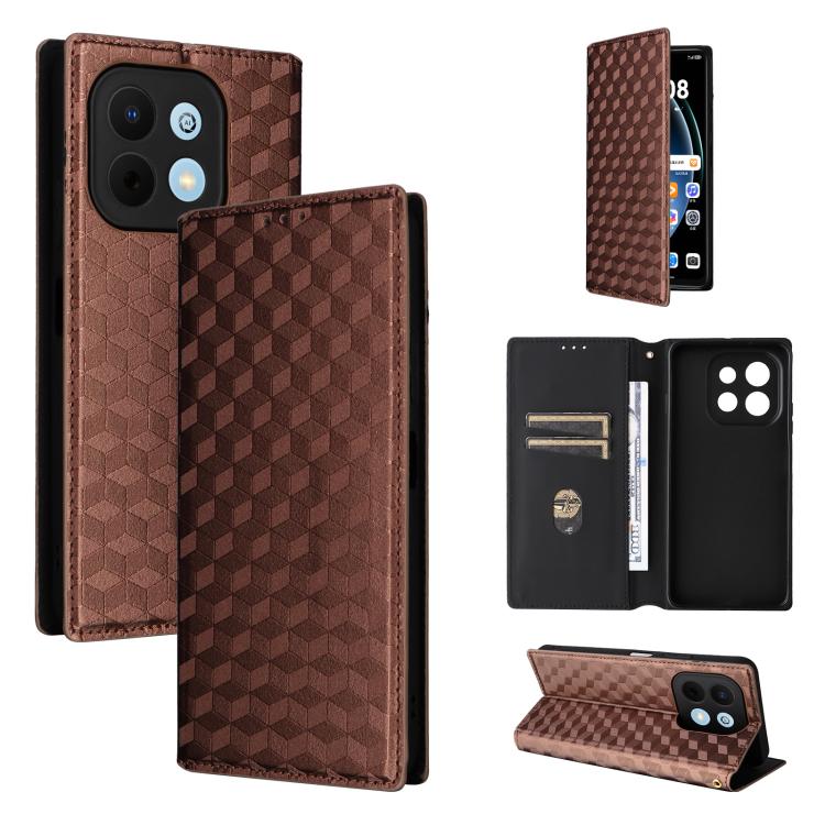 Cubic Grid Texture Flip Leather Phone Case, For Huawei nova 16 SE 4G, For Huawei nova Y74 4G / Enjoy 90 Plus 5G, For Huawei nova 15 Max / Enjoy 90 Pro Max, For Huawei Pura 90 Pro Max 5G, For Huawei Pura 90 Pro 5G, For Huawei Pura 90 5G                 ...