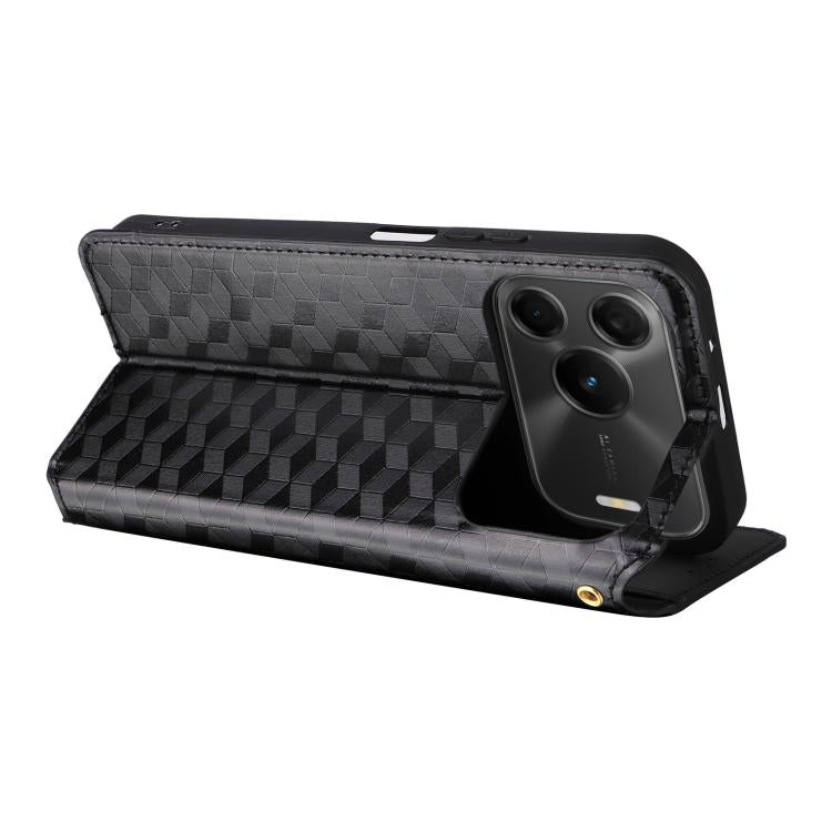 Cubic Grid Texture Flip Leather Phone Case, For Huawei nova 16 SE 4G, For Huawei nova Y74 4G / Enjoy 90 Plus 5G, For Huawei nova 15 Max / Enjoy 90 Pro Max, For Huawei Pura 90 Pro Max 5G, For Huawei Pura 90 Pro 5G, For Huawei Pura 90 5G                 ...