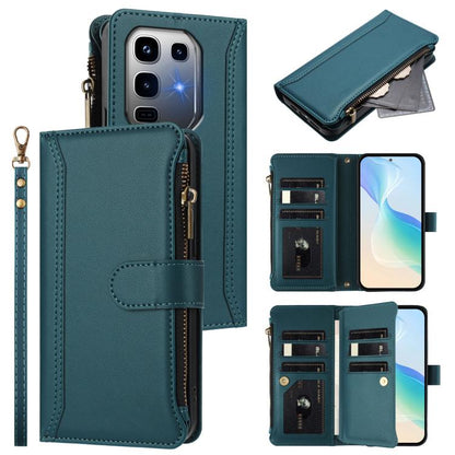Magnetic Closure 9 Card Slots Zipper Leather Case with Hand Strap, For Infinix GT 50 Pro 5G, For Infinix Note Edge 5G Global, For Infinix Smart 20 4G / X6840, For Infinix Note 60 5G / Note 60 Pro 5G, For Infinix Hot 60i 5G / Tecno Spark Go 5G          ...