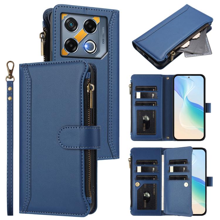 Magnetic Closure 9 Card Slots Zipper Leather Case with Hand Strap, For Infinix Zero 40 5G, For Infinix Zero 40 4G, For Infinix Note 40X 5G, For Infinix Note 40 5G, For Infinix GT 20 Pro 5G, For Infinix Note 40 Pro 4G / 5G, For Infinix Note 40 4G       ...